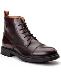 Base London - Boulton Leather Bordo Ankle Boots - Lyst
