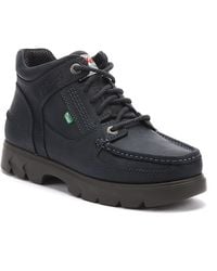 Kickers Lennon Mid Mens Navy Leather Boots - Blue