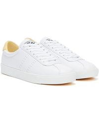 Superga 2843 Club S Comfort Leather / Beige Sneakers - White
