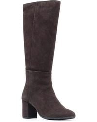 Hush Puppies - Oprah Suede Long Leather Heeled Knee High Boots - Lyst