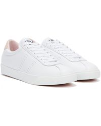 Superga 2843 Club S Comfort Leather / Pink Sneakers - White