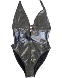 Dior Grey Metallic Christian X John Galliano Vintage 90's Rare Limited Edition One-piece Bathing Suit - Gray