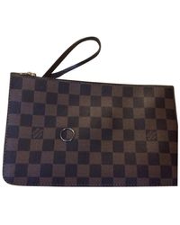 Louis Vuitton Neverfull Sp0183 Leather Wristlet - Brown