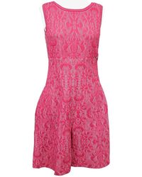 Chanel Knit Jumper Sleeveless Floral A-line Skirt Silver 40 Casual Maxi Dress - Red