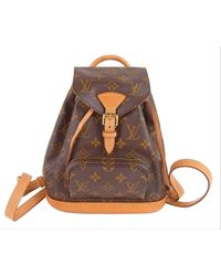 Louis Vuitton Montsouris Mini Leather Monogram / Monogram Backpack - Brown
