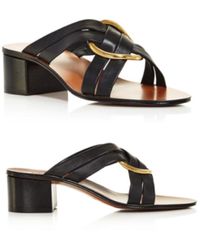 Chloé Rony Leather Sandal Court Shoes - Black