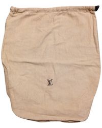 Louis Vuitton Tote #4331 Drawstring Large Lv Flap Dust Pouch Large 17 X 19 Cosmetic Bag - Natural