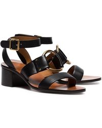 Chloé Rony Strappy Leather Sandals - Black