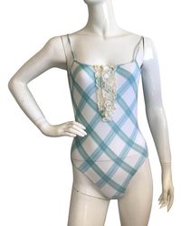 Chloé Blue / White Piece One-piece Bathing Suit