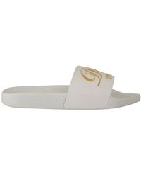Dolce & Gabbana - Leather Luxury Hotel Slides Sandals Shoes - Lyst