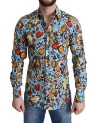 for Men Dolce & Gabbana Cotton Shirt in Black Mens Shirts Dolce & Gabbana Shirts Grey 