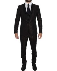 Save 17% Dolce & Gabbana Blue Velvet Two Button Slim Piece Suit for Men Mens Clothing Suits 