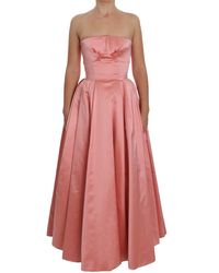 Dolce & Gabbana Silk Ball Gown Full Length Dress Pink Noc10136