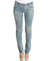 Plein Sud Wash Cotton Stretch Skinny Slim Tight Fit Jeans - Blue