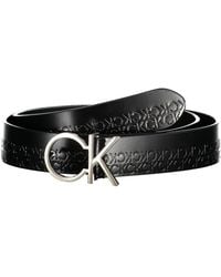 Calvin Klein - Elegant Leather Belt With Metal Buckle - Lyst