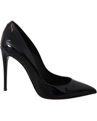 Dolce & Gabbana Patent Leather Heels Pumps Shoes - Black