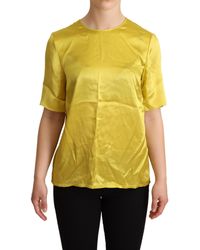 Dolce & Gabbana - Silk Short Sleeve Blouse T-shirt - Lyst