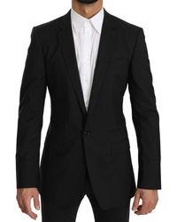 Dolce & Gabbana Cotton Logo Patch Tailored Blazer in Blue for Men Mens Clothing Jackets Blazers 