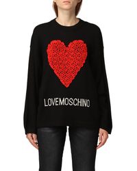 Love Moschino - Embossed Heart Ruffle Sweater - Lyst