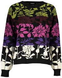 Desigual - Chic Long-Sleeved Sweater With Contrast Details - Lyst