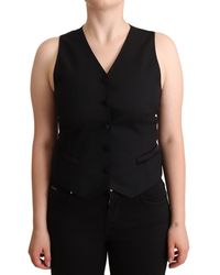 Dolce & Gabbana - Elegant Vest Top With Button Detail - Lyst