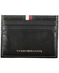 Tommy Hilfiger - Sleek Leather Card Holder With Contrast Detail - Lyst