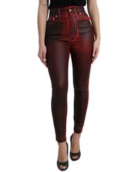 Dolce & Gabbana - Black Red Ombre Cotton Skinny Denim Jeans - Lyst