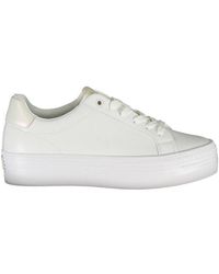 Calvin Klein - Sleek Lace-Up Sneakers With Contrast Detail - Lyst