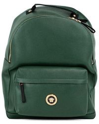 Versace Medusa Large Dark Green Grainy Calf Leather Shoulder Backpack Bookbag