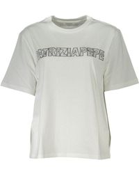 Patrizia Pepe - Elegant Short Sleeve Crew Neck T-Shirt With Rhinestone Detail - Lyst