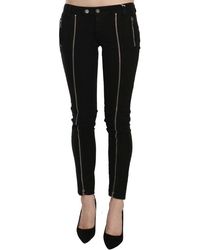 Dolce & Gabbana - Black Low Waist Zipper Cropped Skinny Denim Pants - Lyst