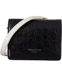 Dolce & Gabbana - Exotic Leather Bifold Wallet With Strap - Lyst