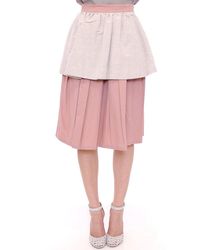 Comeforbreakfast Knee-length Pleated Skirt Pink Mom10047
