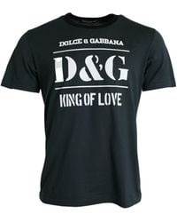 Dolce & Gabbana - Graphic Print Cotton Crew Neck T-Shirt - Lyst