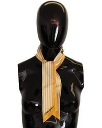 Dolce & Gabbana - Silk Striped Foulard Scarf With Portocervo Print - Lyst