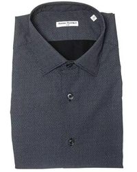 Robert Friedman - Sleek Medium Slim Collar Cotton Shirt - Black - Lyst