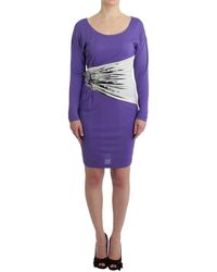 Cavalli Purple Longsleeved Dress