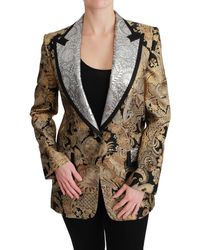 Dolce & Gabbana - Dolce Gabbana Black Jacquard Blazer Jacket - Lyst