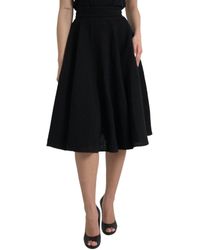 Dolce & Gabbana - High Waist A-Line Knee Length Skirt - Lyst