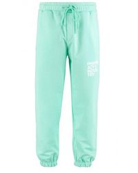 Pharmacy Industry - Emerald Cotton Trousers With Logo Detail - Lyst