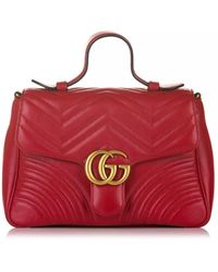 Dôme leather handbag Gucci Red in Leather - 31571755