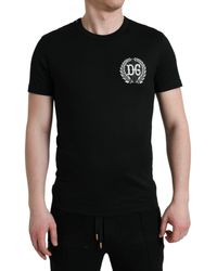 Dolce & Gabbana - Black Logo Embroidery Crewneck Short Sleeve T - Lyst