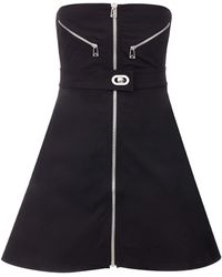 Bottega Veneta - Authentic Tech Fabric Short Dress With Front Zip Closure - Lyst
