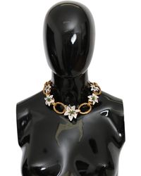 Dolce & Gabbana Lily-embellished Charm Necklace - Black