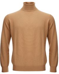 Kangra - Camel Beige Wool Blend Turtleneck Sweater - Lyst