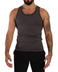 Dolce & Gabbana - Gray Cotton Sleeveless Tank Top T-shirt Underwear - Lyst