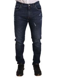 Dolce & Gabbana Homme Vêtements Pantalons & Jeans Jeans Skinny Denim Jean Skinny stretch bleu lavé à accrocs male 48 