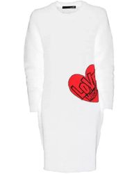 Love Moschino - Chic Heart Pattern Knit Dress - Lyst