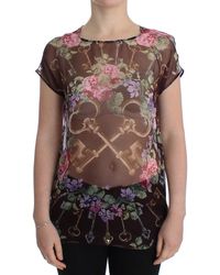 Dolce & Gabbana - Key Floral Print Silk Blouse T-shirt - Lyst