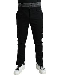 Dolce & Gabbana - Black Gray Slim Cotton Denim Jeans Pants - Lyst